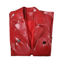 Web Women Red Leather Coat Party Carnival Halloween Cosplay Costume