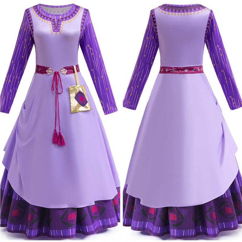 Princess Girl Wish Asha Dress Costume Fancy Dress Party Cosplay