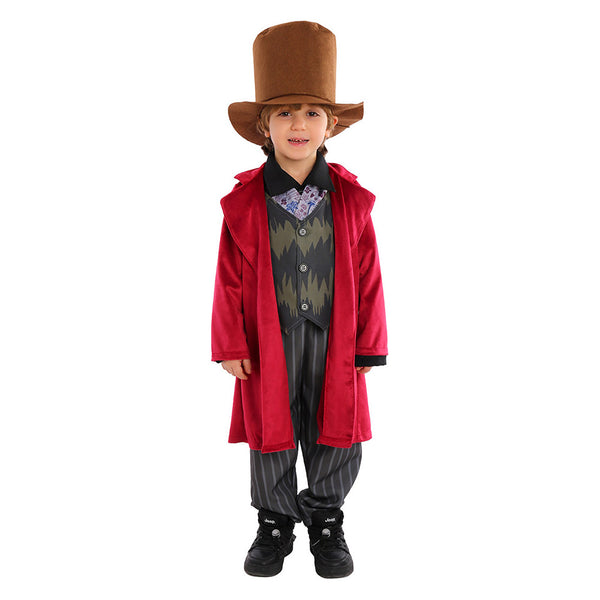Wonka 2023 Movie Wonka Kids Children Outfit Party Carnival Halloween Cosplay Costume