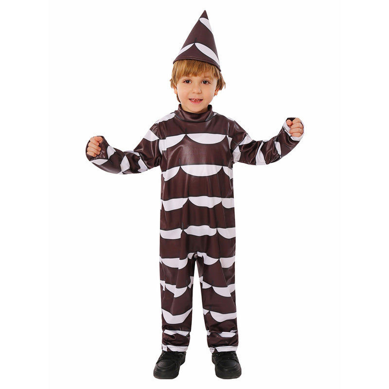 Wonka Movie Kids Children Chocolate Jumpsuit Party Carnival Halloween Cosplay Costume