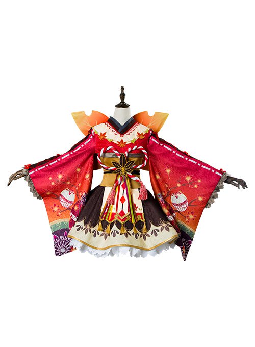 Love Live ! Hanamaru Kunikida Aqours Maple Leafs Ver Kimono Cosplay Costume
