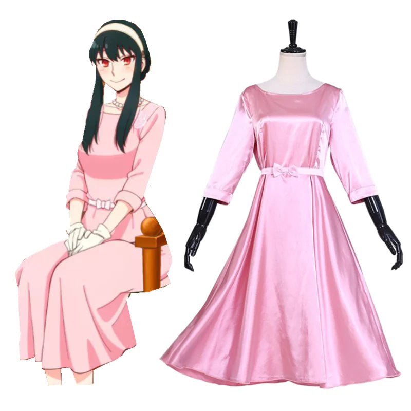 Yor Forger Cosplay Costume Pink Dress Outfits Halloween Carnival Suit