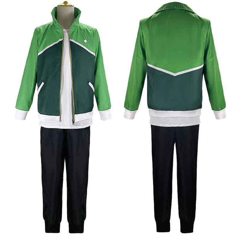 Zoom 100 Bucket List of the Dead Akira Tendou Green Outsuits Party Carnival Halloween Cosplay Costume